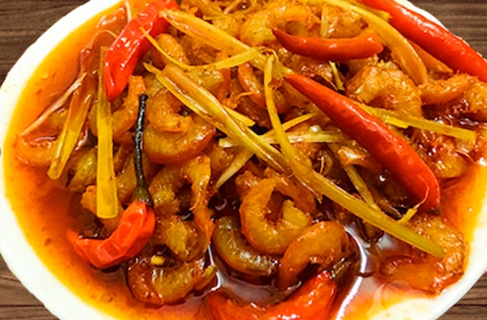 Tôm đất khô kho tứ vị